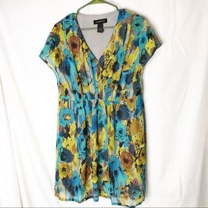 Lane Bryant floral midi dress sz14/16